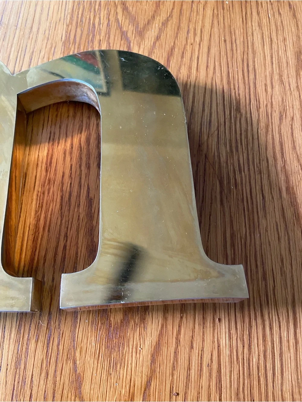 Brass Letter 'm' Wall Decor - Gold Accent